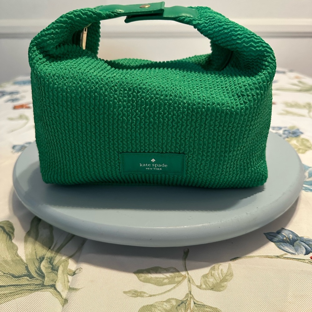 Kate Spade Vibrant Green Knit Cosmetic Bag